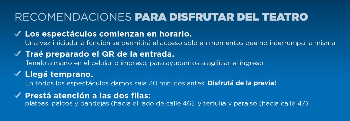 Recomendaciones para disfrutar del Teatro