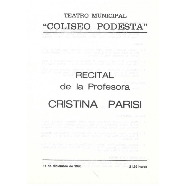 Recital de Cristina Parisi