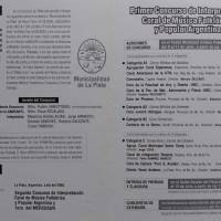 Primer Concurso de Interpretacion Coral Musica Folklórica y Popular Argentina