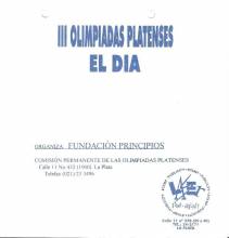 "III Olimpiadas Platenses"