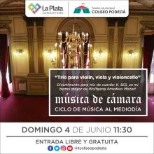 Música al mediodía. Música de Cámara. Trio para violín, ciola y violoncello